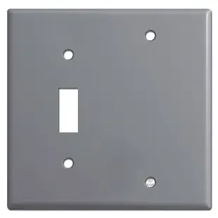 1 Toggle 1 Blank Switch Cover Plates – Gray