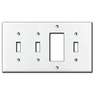 1 Toggle 1 Decora 2 Toggle Light Switchplate – White