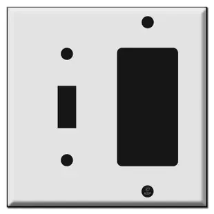 1 Toggle and 1 GFI Decora Outlet Combo Switch Plate Covers