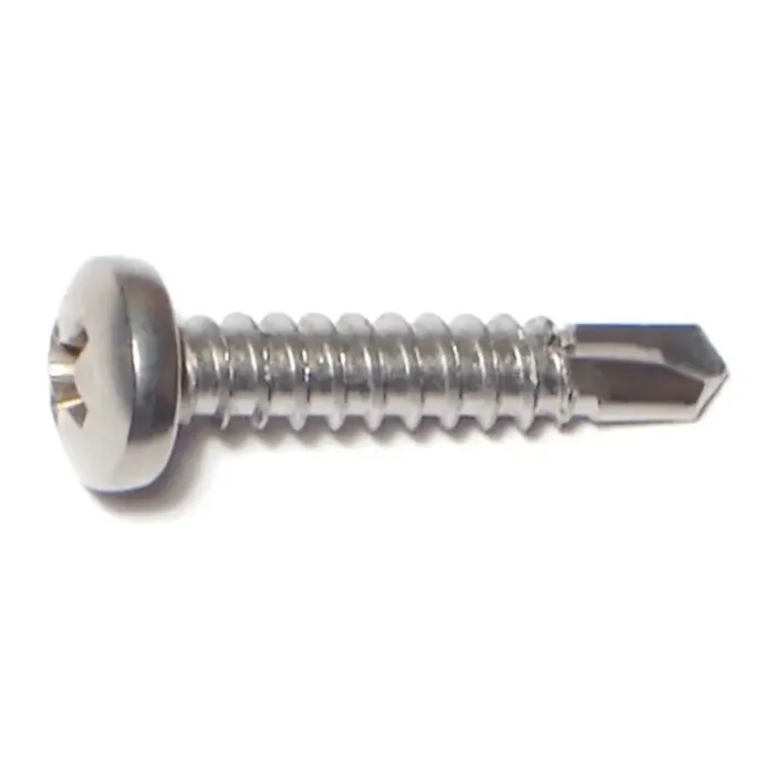 10-16 x 1″ 410 Stainless Steel Phillips Pan Head Self-Drilling Screws