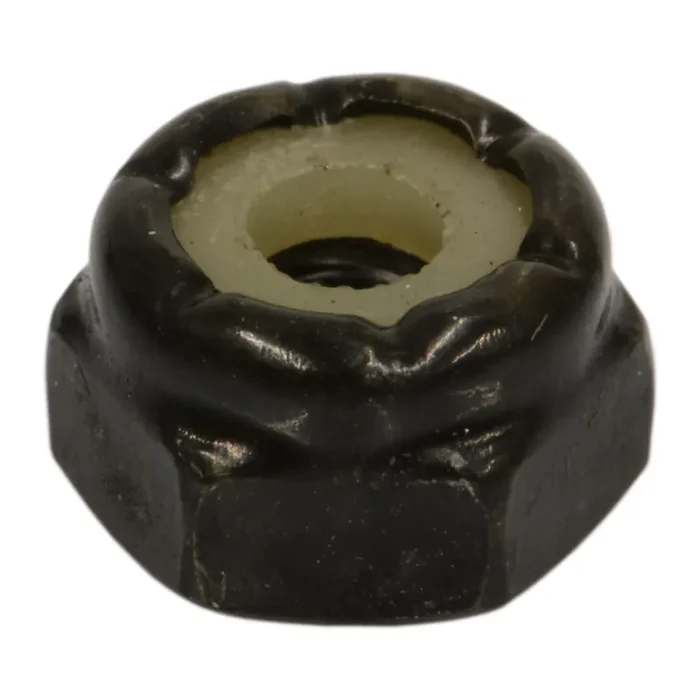 10-24 Black Zinc Plated Steel Coarse Thread Nylon Insert Lock Nuts