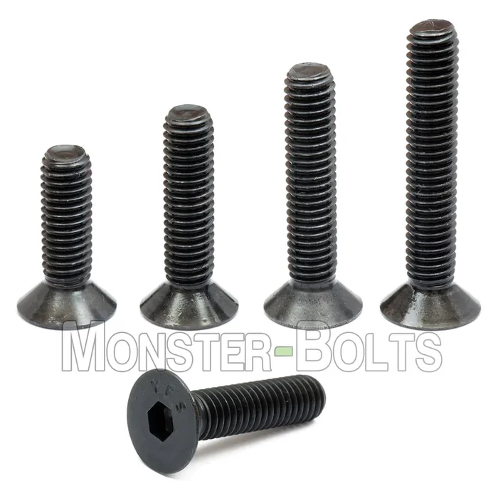 #10-24 Flat Head Socket Cap Screws, Alloy Steel with Black Oxide