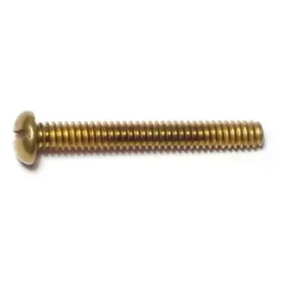 10-24 x 1-1/2″ Brass Coarse Thread Slotted Round Head Machine Screws