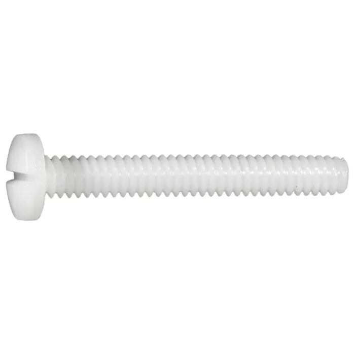 10-24 x 1-1/2″ Nylon Plastic Coarse Thread Slotted Binding Machine Screws