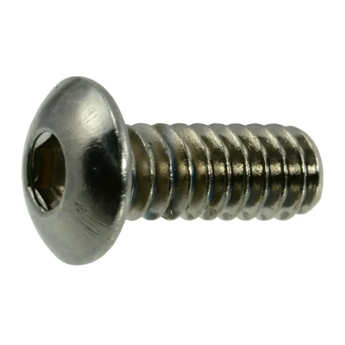 10-24 x 1/2″ Black Chrome Plated Steel Coarse Thread Button Head Socket Cap Screws