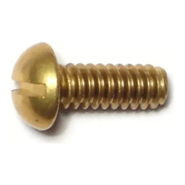 10-24 x 1/2″ Brass Coarse Thread Slotted Round Head Machine Screws
