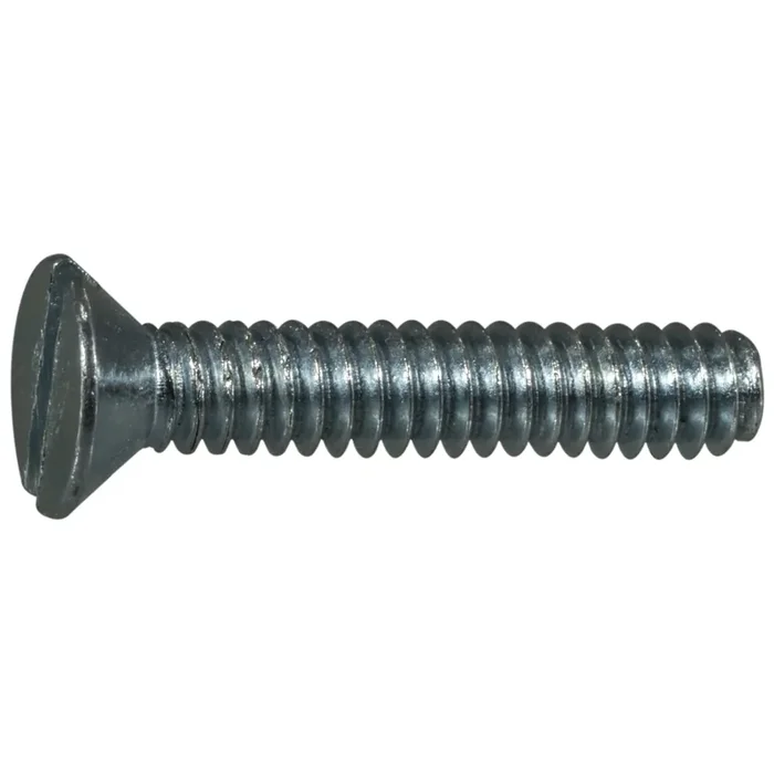 10-24 x 1″ Zinc Plated Steel Coarse Thread Slotted Flat Head Machine Screws