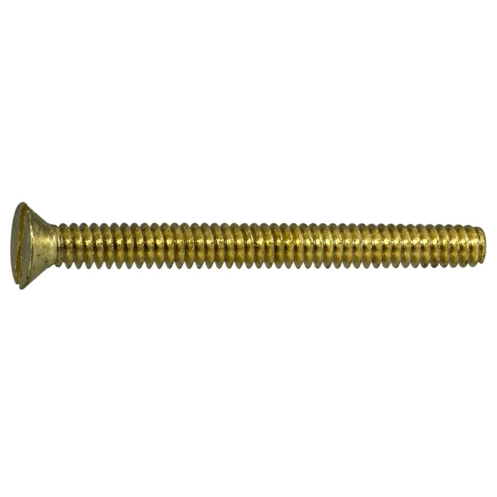 10-24 x 2″ Brass Coarse Thread Slotted Flat Head Machine Screws