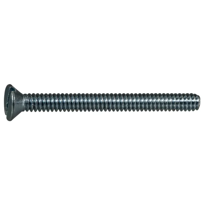 10-24 x 2″ Zinc Plated Steel Coarse Thread Slotted Flat Head Machine Screws
