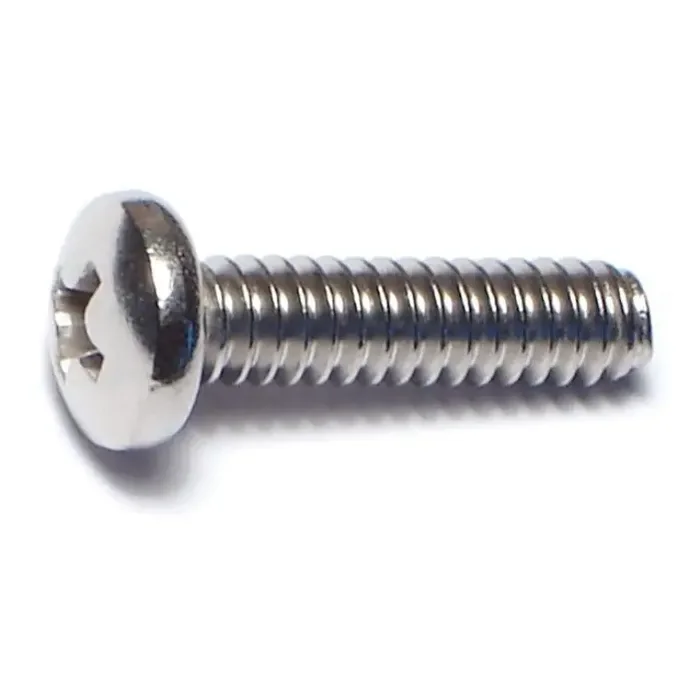 10-24 x 3/4″ 18-8 Stainless Steel Coarse Thread Phillips Pan Head Machine Screws