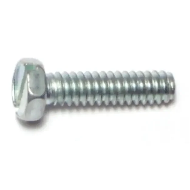 10-24 x 3/4″ Zinc Plated Steel Coarse Thread Slotted Indented Hex Head Machine Screws