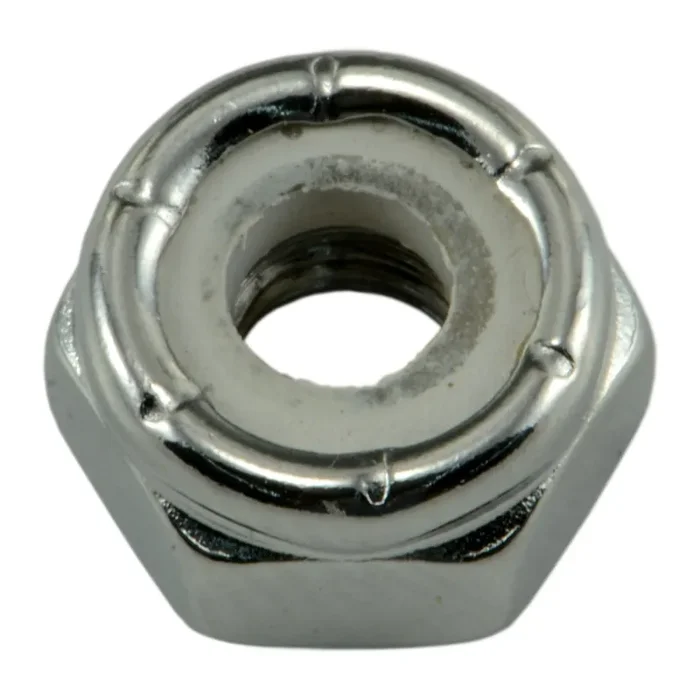 10-32 Chrome Plated Steel Fine Thread Nylon Insert Lock Nuts