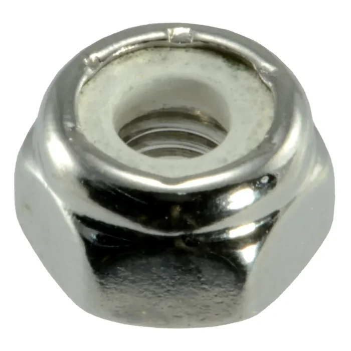 10-32 Polished 18-8 Stainless Steel Fine Thread Nylon Insert Lock Nuts