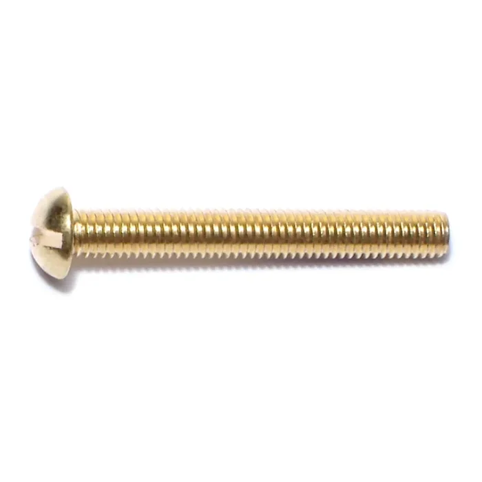 10-32 x 1-1/2″ Brass Fine Thread Slotted Round Head Machine Screws