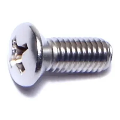 10-32 x 1/2″ 18-8 Stainless Steel Fine Thread Phillips Oval Head Machine Screws