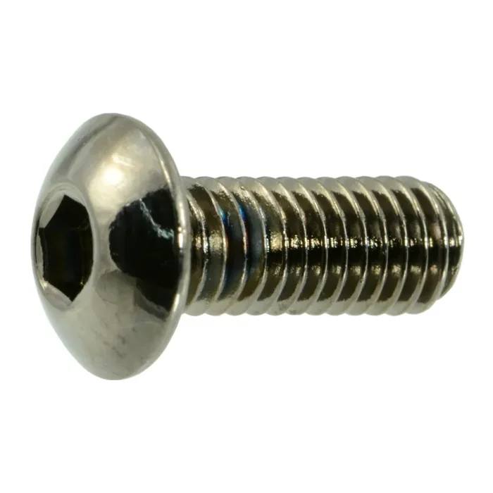 10-32 x 1/2″ Black Chrome Plated Steel Fine Thread Button Head Socket Cap Screws