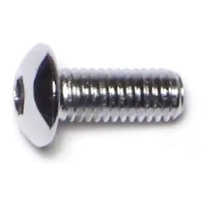 10-32 x 1/2″ Chrome Plated Grade 8 Steel Fine Thread Button Head Socket Cap Screws