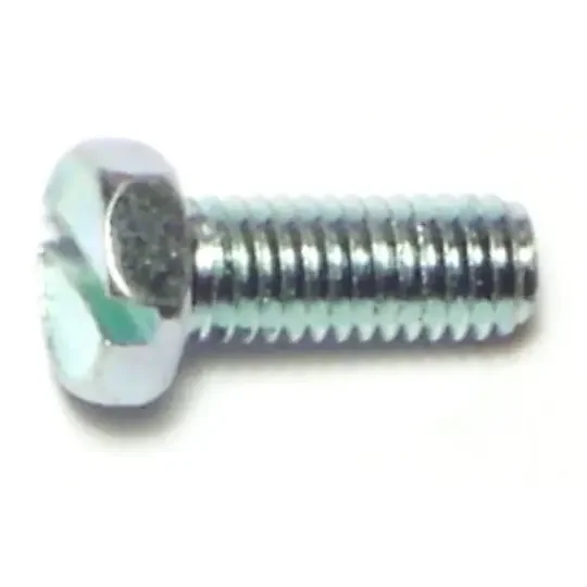 10-32 x 1/2″ Zinc Plated Steel Fine Thread Slotted Indented Hex Head Machine Screws