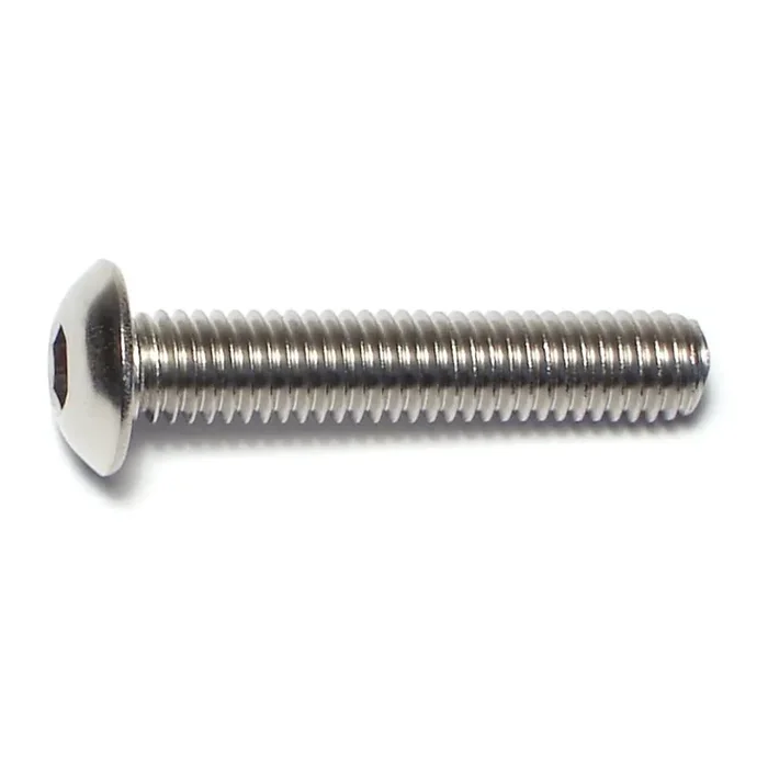 10-32 x 1″ 18-8 Stainless Steel Fine Thread Button Head Socket Cap Screws