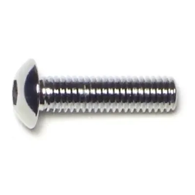 10-32 x 3/4″ Chrome Plated Grade 8 Steel Fine Thread Button Head Socket Cap Screws