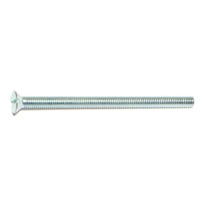 10-32 x 3″ Zinc Plated Steel Fine Thread Slotted Flat Head Machine Screws