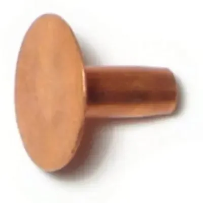 10 x 0.44″ x 3/8″ Copper Flat Countersunk Head Belt Rivets