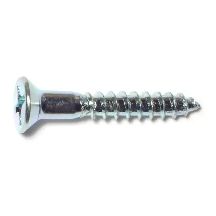 10 x 1-1/4″ Zinc Plated Steel Phillips Flat Head Wood Screws