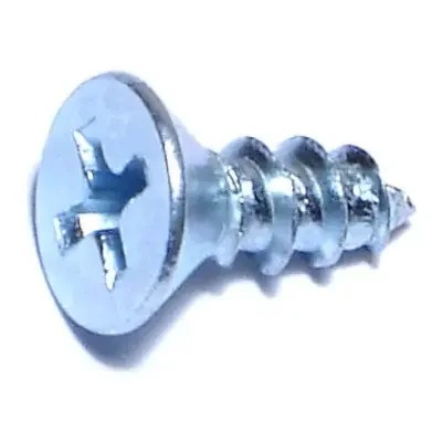 10 x 1/2″ Zinc Plated Steel Phillips Flat Head Sheet Metal Screws