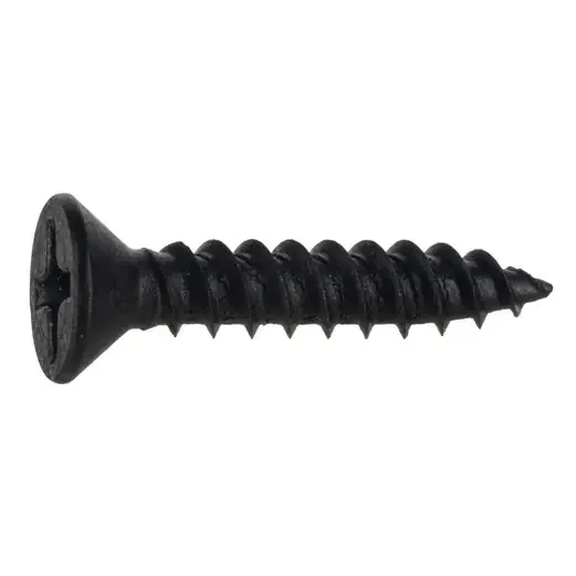 10 x 1″ Black Phosphate Phillips Flat TwinFast Wood Cabinet Screws