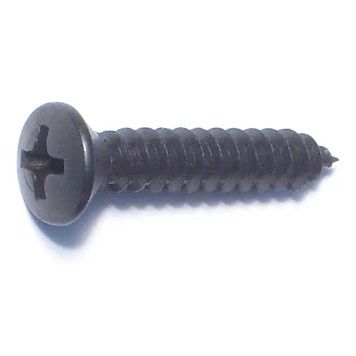 10 x 1″ Black Steel Phillips Oval Head Sheet Metal Screws