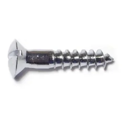 10 x 1″ Steel Slotted Oval Head Wood Screws