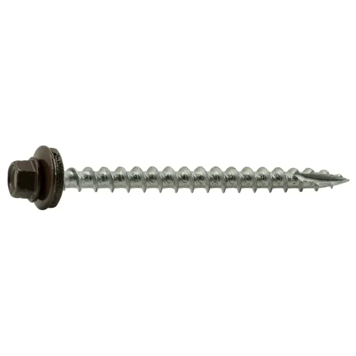 10 x 2-1/2″ Brown Painted Steel Hex Washer Head Pole Barn Self-Drilling Screws