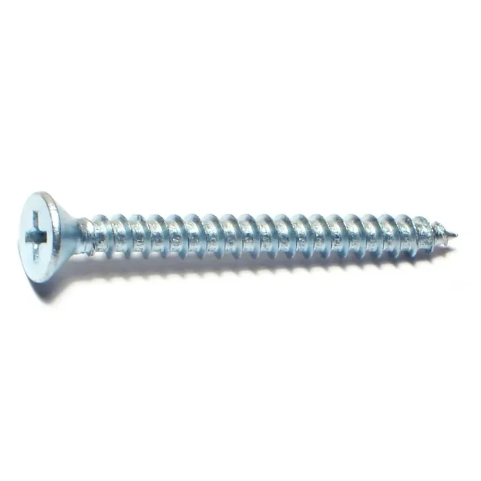 10 x 2″ Zinc Plated Steel Phillips Flat Head Sheet Metal Screws