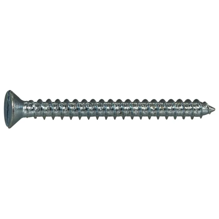 10 x 2″ Zinc Plated Steel Slotted Flat Head Sheet Metal Screws
