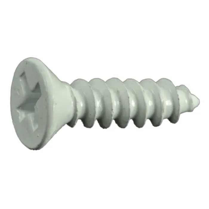 10 x 3/4″ White Steel Phillips Flat Head Sheet Metal Screws