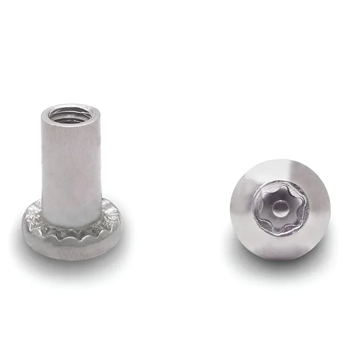 100 Pack Barrel Nut 6-lobe 10-24″ x 1/2″ Stainless – Jacknob
