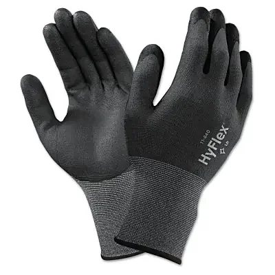 11-840 Nitrile Foam Palm Coated Gloves, Size 9, Black