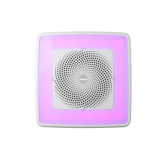 110 CFM Ceiling Mount Bathroom Exhaust Fan with Color-Changing LED Light & Bluetooth Speaker – Broan NuTone
