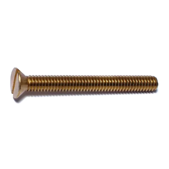 12-24 x 2″ Brass Coarse Thread Slotted Flat Head Machine Screws
