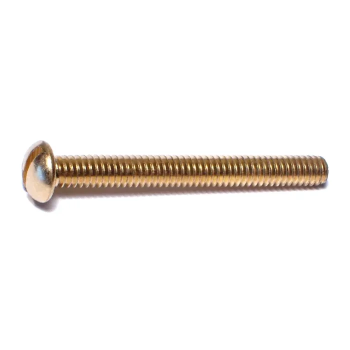 12-24 x 2″ Brass Coarse Thread Slotted Round Head Machine Screws