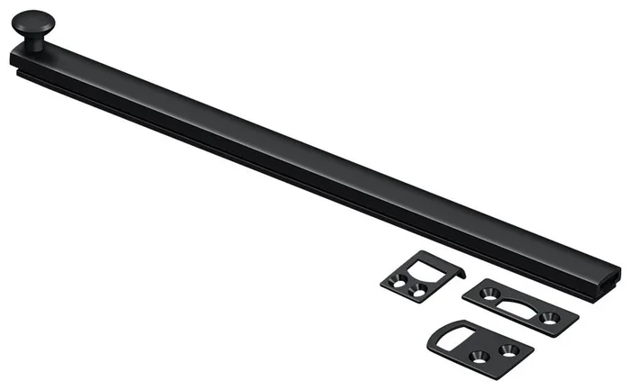 12″ Surface Bolt, Concealed Screw, HD, Paint Black by Deltana