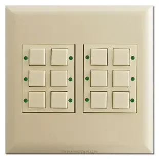 12-Button LED Lighted Touchplate Low Voltage Classic Unit – Ivory