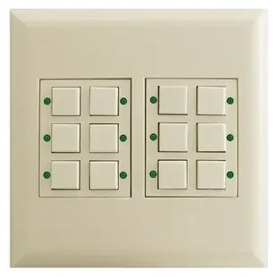 12-Switch Low Voltage LED Pilot Light Touchplate Classic – Almond
