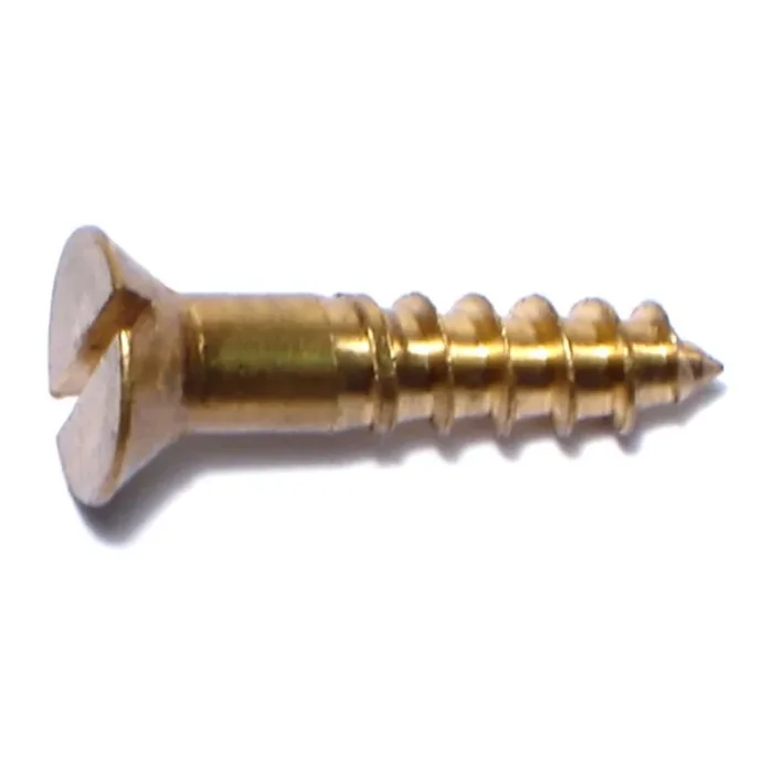 12 x 1″ Brass Slotted Flat Head Wood Screws