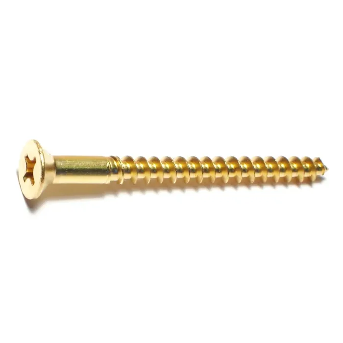 12 x 2-1/2″ Brass Phillips Flat Head Wood Screws
