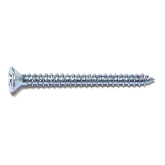 12 x 2-1/2″ Zinc Plated Steel Phillips Flat Head Sheet Metal Screws