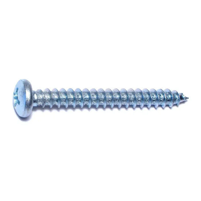 12 x 2″ Zinc Plated Steel Phillips Pan Head Sheet Metal Screws