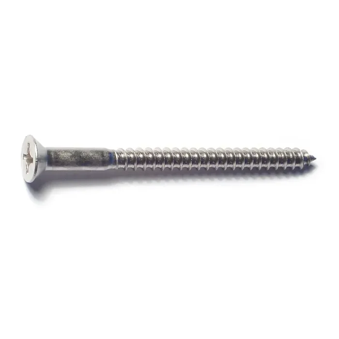 12 x 3″ 18-8 Stainless Steel Phillips Flat Head Wood Screws