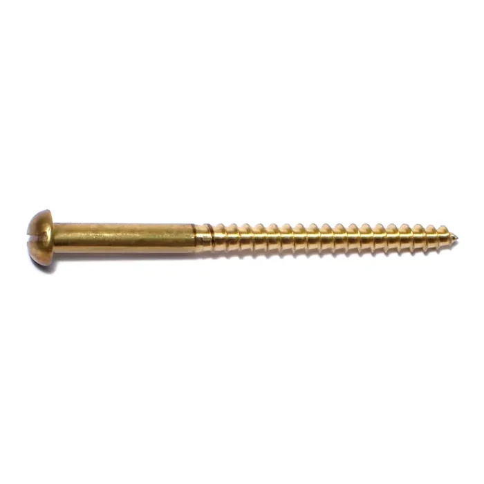 12 x 3″ Brass Slotted Round Head Wood Screws
