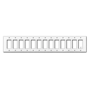 13-Gang Decora GFCI Rocker Switch Wall Plate – White